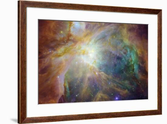 Spitzer and Hubble Create Colorful Masterpiece Space Art-null-Framed Photo