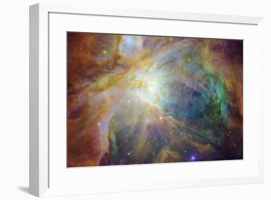 Spitzer and Hubble Create Colorful Masterpiece Space Art-null-Framed Photo