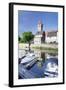 Spitzer Turm Tower, Tauber River, Old Town of Wertheim-Markus Lange-Framed Photographic Print