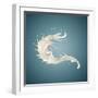 Splash of White Fat Milk as Design Element on Blue Background-Willyam Bradberry-Framed Photographic Print