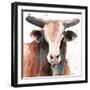 Splashed Blue Bull-Victoria Brown-Framed Art Print