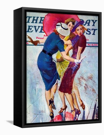 "Splashed," Saturday Evening Post Cover, May 20, 1939-John LaGatta-Framed Stretched Canvas
