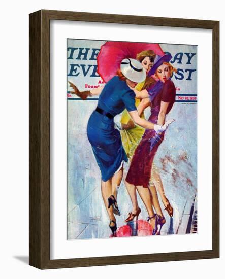 "Splashed," Saturday Evening Post Cover, May 20, 1939-John LaGatta-Framed Premium Giclee Print