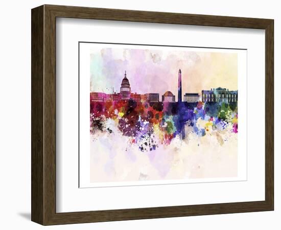 Splashes Washington Dc Skyline-null-Framed Art Print