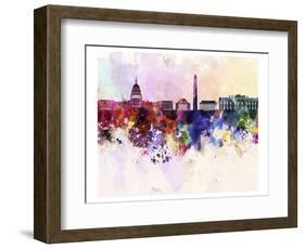 Splashes Washington Dc Skyline-null-Framed Art Print