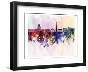 Splashes Washington Dc Skyline-null-Framed Art Print