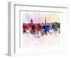 Splashes Washington Dc Skyline-null-Framed Art Print