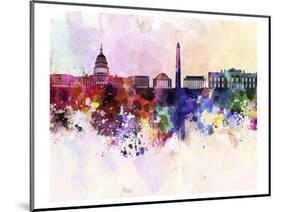 Splashes Washington Dc Skyline-null-Mounted Art Print