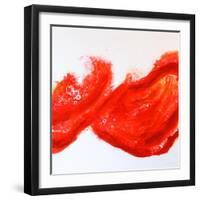 Splashing flow (R)-Hyunah Kim-Framed Art Print