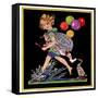 Splashing in Puddle - Child Life-Hazel Frazee-Framed Stretched Canvas