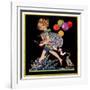 Splashing in Puddle - Child Life-Hazel Frazee-Framed Giclee Print