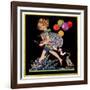 Splashing in Puddle - Child Life-Hazel Frazee-Framed Giclee Print