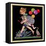 Splashing in Puddle - Child Life-Hazel Frazee-Framed Stretched Canvas