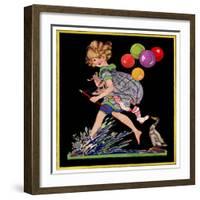 Splashing in Puddle - Child Life-Hazel Frazee-Framed Giclee Print