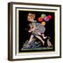 Splashing in Puddle - Child Life-Hazel Frazee-Framed Giclee Print