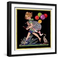 Splashing in Puddle - Child Life-Hazel Frazee-Framed Giclee Print