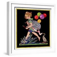 Splashing in Puddle - Child Life-Hazel Frazee-Framed Giclee Print