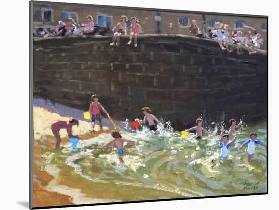 Splashing in Tenby Harbour, 2016-Andrew Macara-Mounted Giclee Print