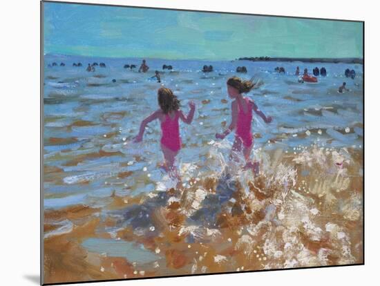 Splashing in the Sea, Clacton, 2014-Andrew Macara-Mounted Giclee Print