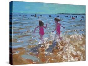 Splashing in the Sea, Clacton, 2014-Andrew Macara-Stretched Canvas