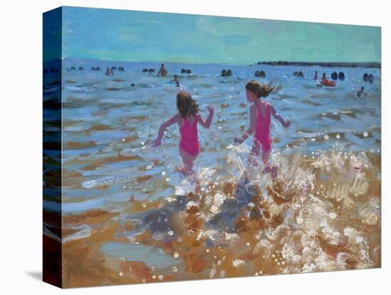 Splashing in the Sea, Clacton, 2014-Andrew Macara-Stretched Canvas