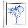 Splashing Stream of Water Against White Background-Kr?ger and Gross-Framed Photographic Print