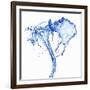 Splashing Stream of Water Against White Background-Kr?ger and Gross-Framed Photographic Print