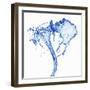 Splashing Stream of Water Against White Background-Kr?ger and Gross-Framed Photographic Print