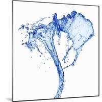Splashing Stream of Water Against White Background-Kr?ger and Gross-Mounted Photographic Print