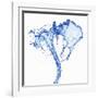 Splashing Stream of Water Against White Background-Kr?ger and Gross-Framed Photographic Print