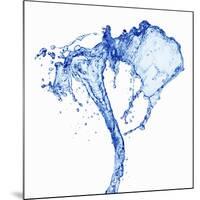 Splashing Stream of Water Against White Background-Kr?ger and Gross-Mounted Photographic Print