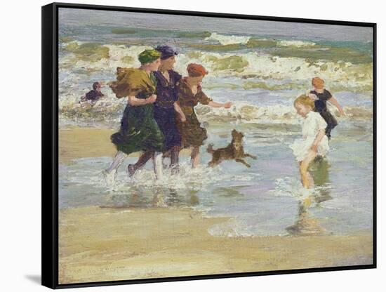 Splashing-Edward Henry Potthast-Framed Stretched Canvas