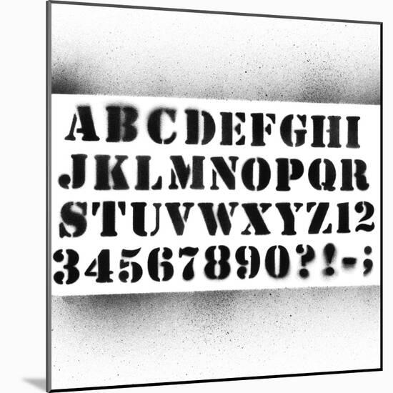 Splatted Graffiti Alphabet With Numbers-donatas1205-Mounted Art Print