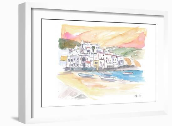 Splendid Ischia Harbour View in Bright Sunshine-M. Bleichner-Framed Art Print