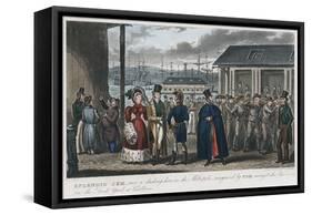 Splendid Jem' Amongst the Convicts in the Naval Dock Yard at Chatham, Kent, 1821-Isaac Robert Cruikshank-Framed Stretched Canvas