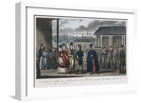 Splendid Jem' Amongst the Convicts in the Naval Dock Yard at Chatham, Kent, 1821-Isaac Robert Cruikshank-Framed Giclee Print