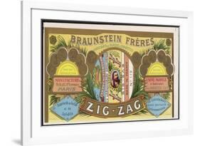 Splendid Wrapper for a Packet of Zig-Zag Cigarette Papers, Winner of Many Gold Medals-null-Framed Art Print