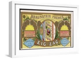 Splendid Wrapper for a Packet of Zig-Zag Cigarette Papers, Winner of Many Gold Medals-null-Framed Art Print