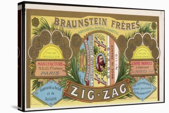 Splendid Wrapper for a Packet of Zig-Zag Cigarette Papers, Winner of Many Gold Medals-null-Stretched Canvas