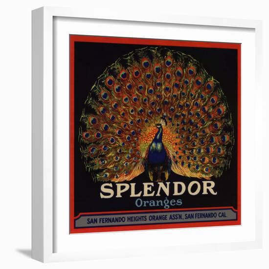 Splendor Brand - San Fernando, California - Citrus Crate Label-Lantern Press-Framed Art Print