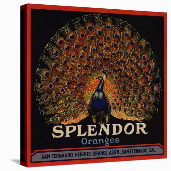 Splendor Brand - San Fernando, California - Citrus Crate Label-Lantern Press-Stretched Canvas
