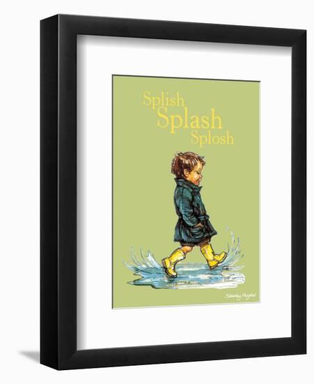 Splish Splash Splosh - Alfie Illustrated Print-Shirley Hughes-Framed Art Print