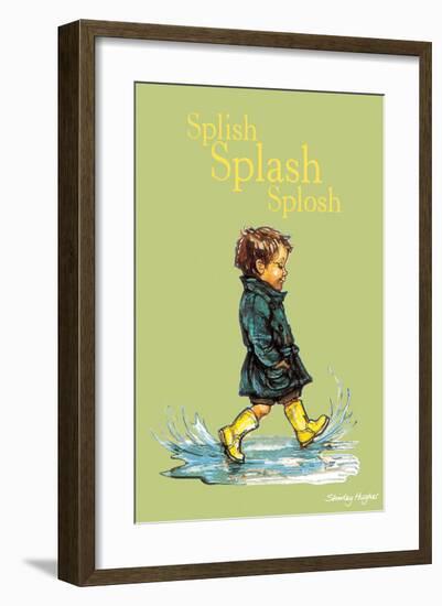 Splish Splash Splosh - Alfie Illustrated Print-Shirley Hughes-Framed Giclee Print