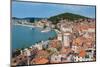 Split, Dalmatian Coast, Croatia. High overall rooftop view with harbour. The tower is the 15th c...-null-Mounted Photographic Print