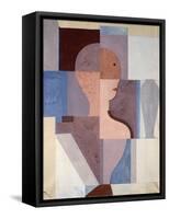 Split Half Figure to the Right, 1923-Oskar Schlemmer-Framed Stretched Canvas