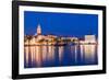 Split Harbour with Cathedral of Saint Domnius at dusk, Split, Dalmatian Coast, Croatia-Neil Farrin-Framed Photographic Print