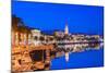 Split Harbour with Cathedral of Saint Domnius at dusk, Split, Dalmatian Coast, Croatia-Neil Farrin-Mounted Photographic Print