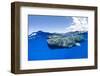 Split-level of a Sperm whale swimming close to the surface-Franco Banfi-Framed Photographic Print