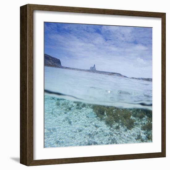 Split Level View at the Shoreline of Praia Da Atalaia Beach on Fernando De Noronha-Alex Saberi-Framed Photographic Print