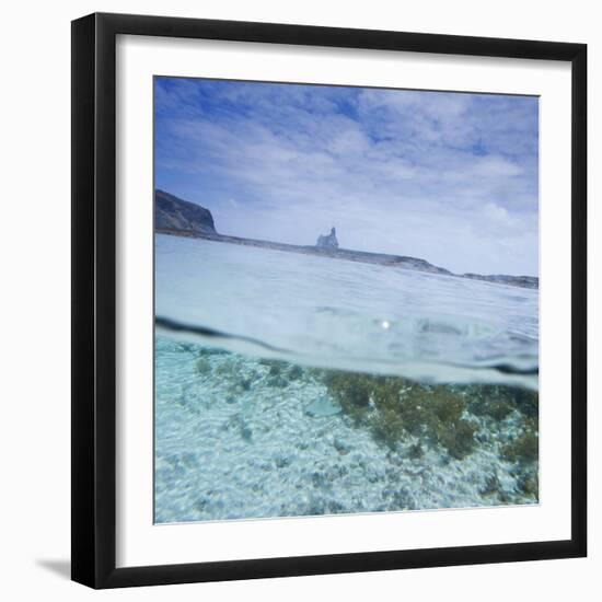 Split Level View at the Shoreline of Praia Da Atalaia Beach on Fernando De Noronha-Alex Saberi-Framed Photographic Print